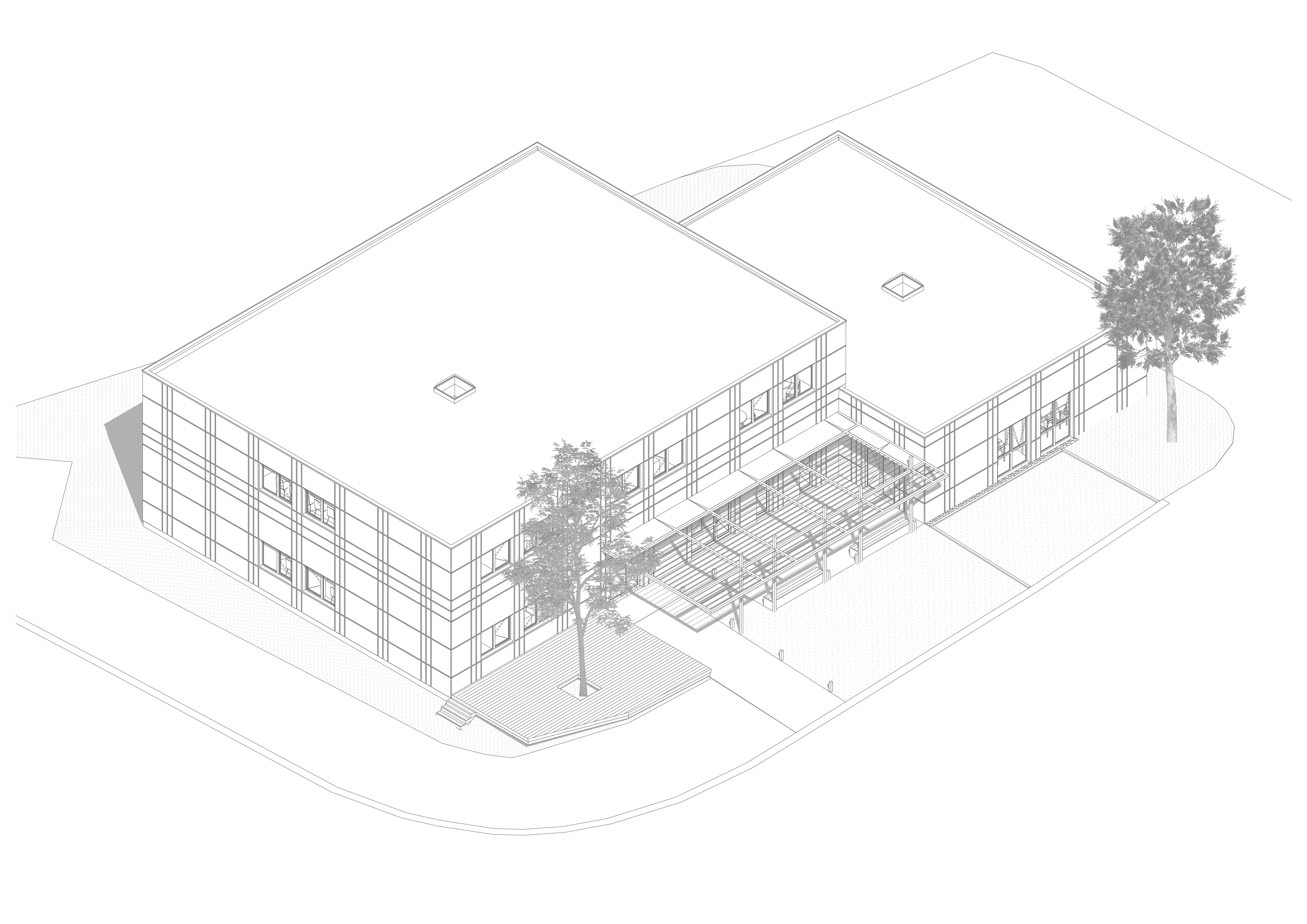 Axonométrie parvis projet